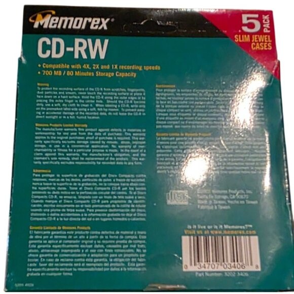 Memorex 5-Pack CD-RW 700MB/80 Min Discs & Maxell 50-Pack CD-R 700MB/80 Min NEW - Picture 8 of 11